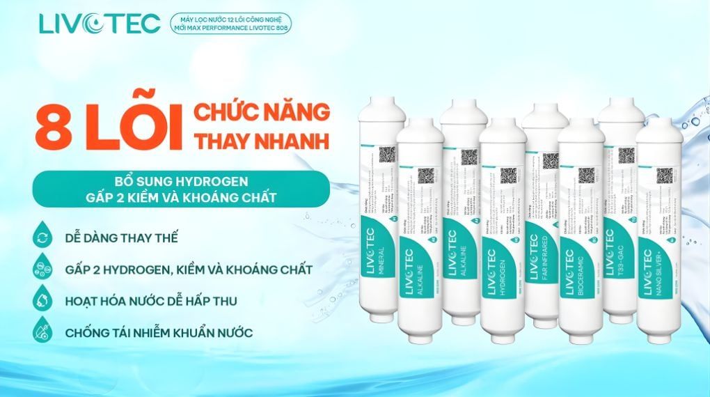 8 lõi chức năng nâng tầm chất lượng nước