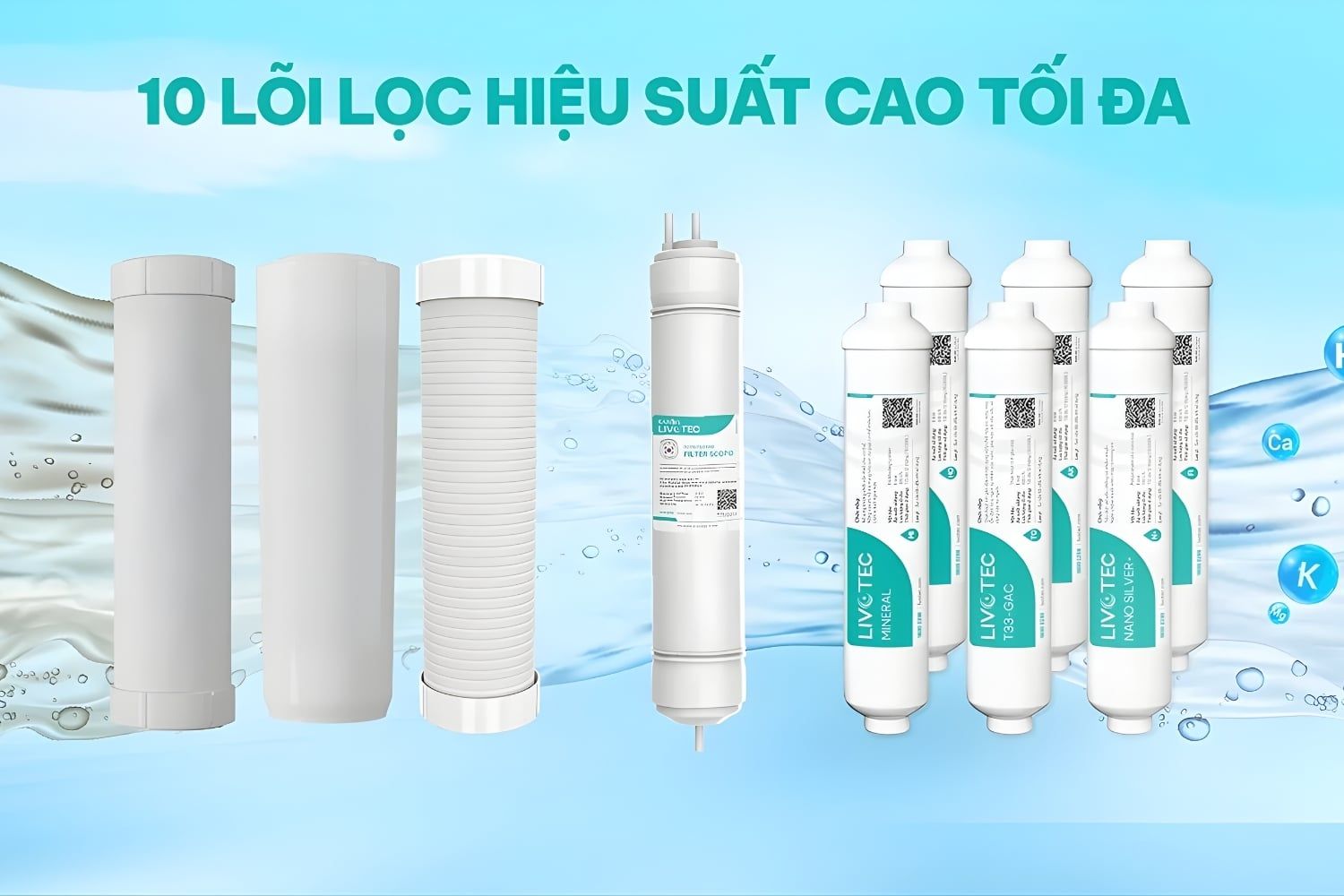 Livotec 218 sở hữu 10 lõi lọc hiệu suất cao, giúp loại bỏ hoàn toàn chất gây hại trong nước
