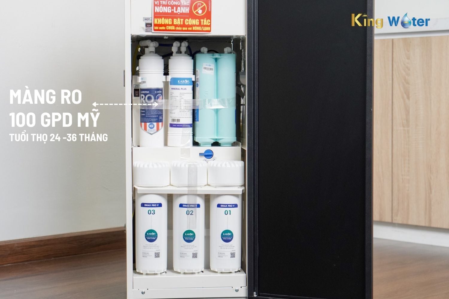 Karofi KAD-D66S trang bị lõi RO Mỹ 100GDP