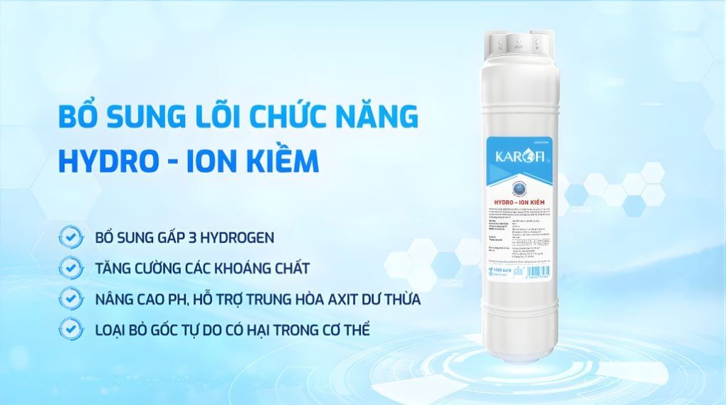 KAD-D66S Pro tích hợp thêm 1 lõi Hydro-ion kiềm thay nhanh