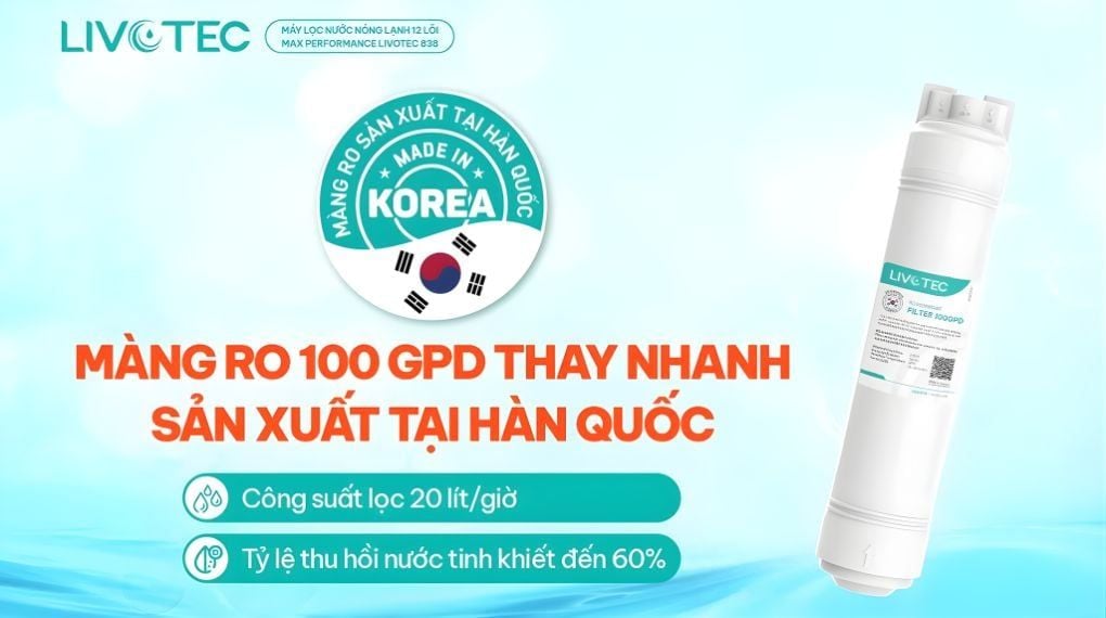 Màng RO Hàn Quốc thế hệ mới là giải pháp bền vững, tiết kiệm và an toàn