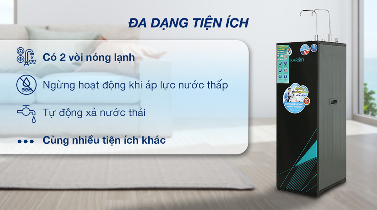 Máy lọc nước nóng lạnh Karofi KAD-X58 đa dạng tiện ích
