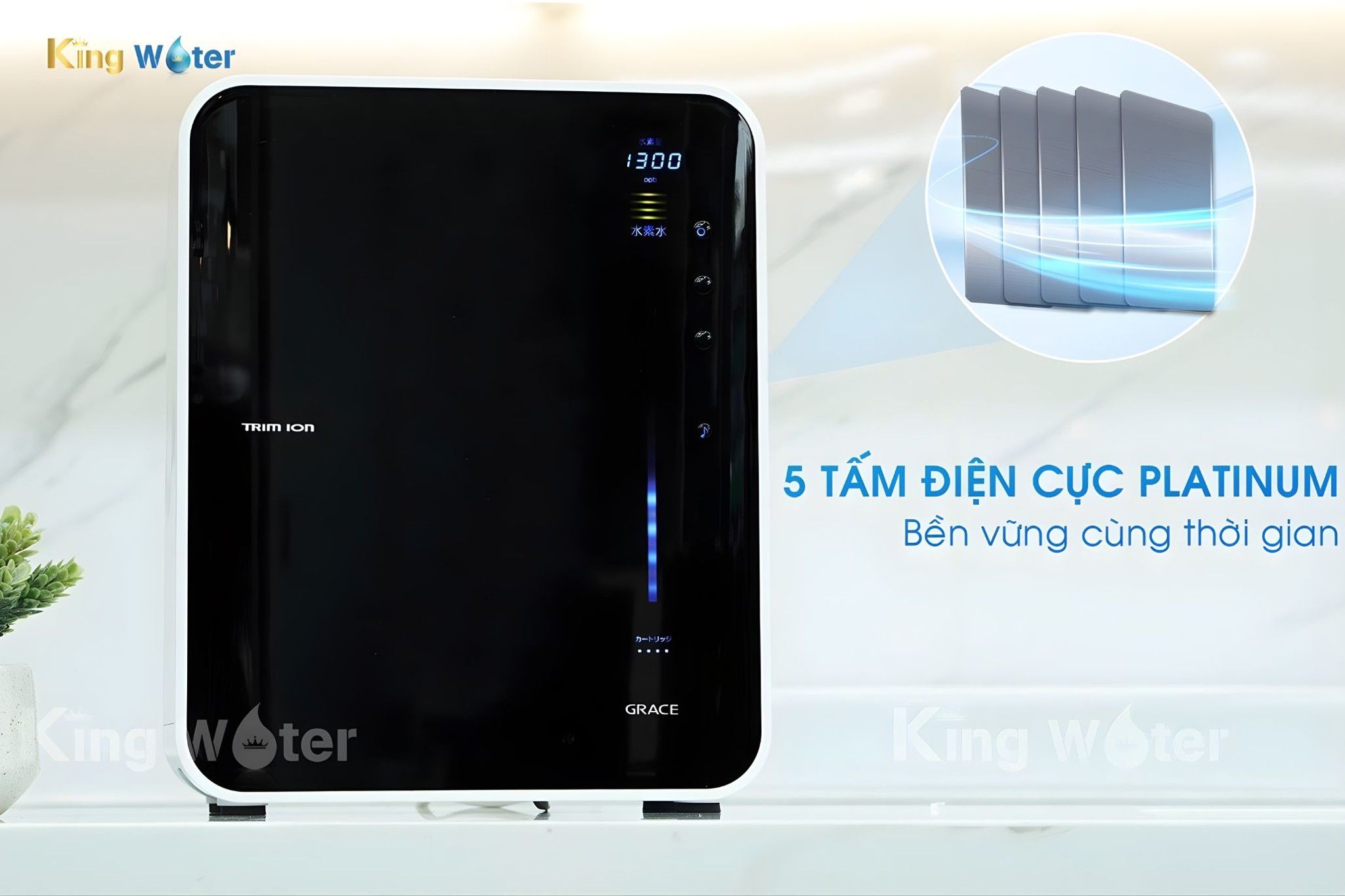 Máy Trim iON trang bị 5 tấm điện cực Titan phủ Platinum siêu bền