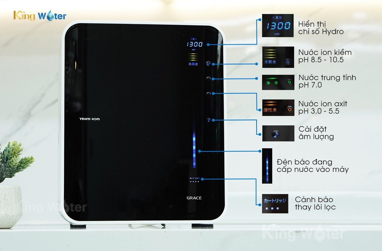 Màn hình cảm ứng LCD hiển thị đầy đủ thông tin