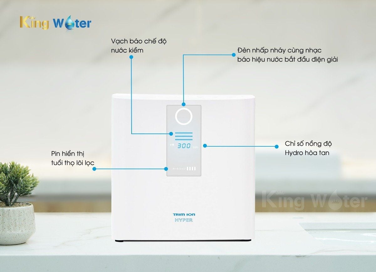 Màn hình máy lọc nước Trim iON Hyper tích hợp bảng điều khiển thông minh