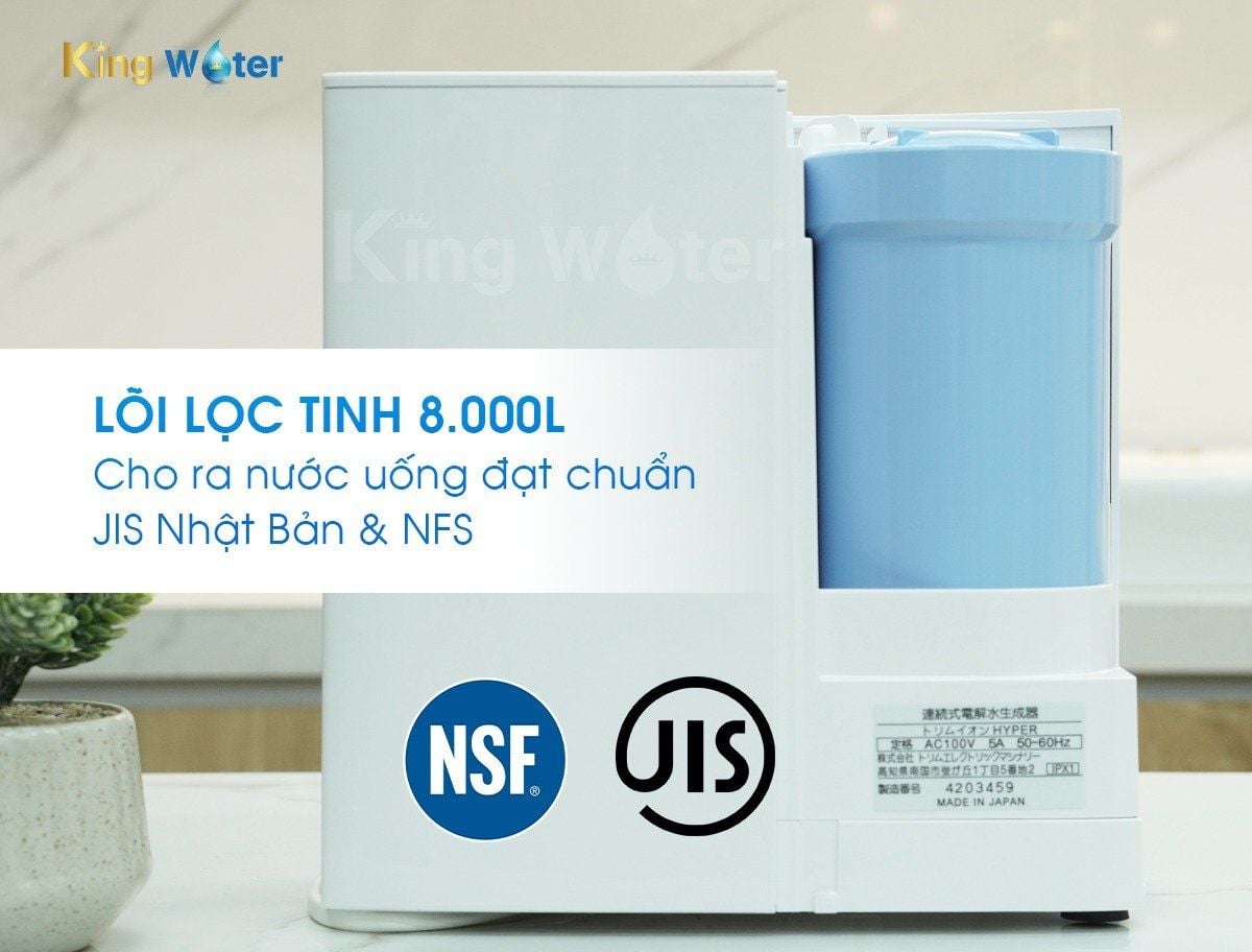 Lõi lọc tinh cho ra nước uống đạt tiêu chuẩn JIS Nhật Bản