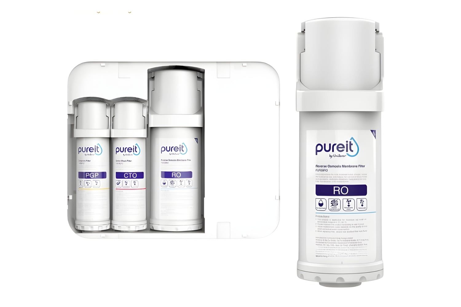Lõi lọc RO máy Pureit UR5640: Thực hiện quá trình lọc tinh, loại bỏ đến 99% vi khuẩn