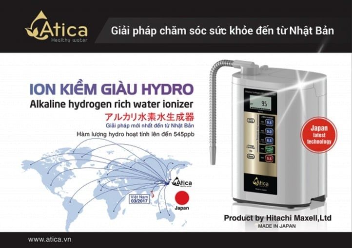 Máy lọc nước ion kiềm giàu hydro Atica Silver sở hữu những đột phá công nghệ làm giàu hydro