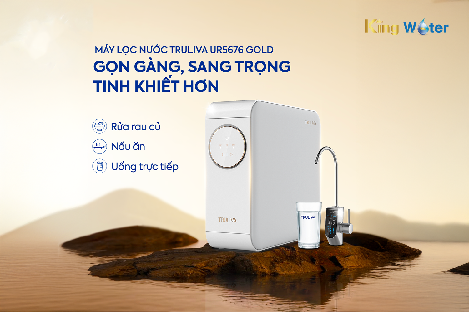 Máy Lọc Nước RO Truliva UR5676 thiết kế không bình chưa