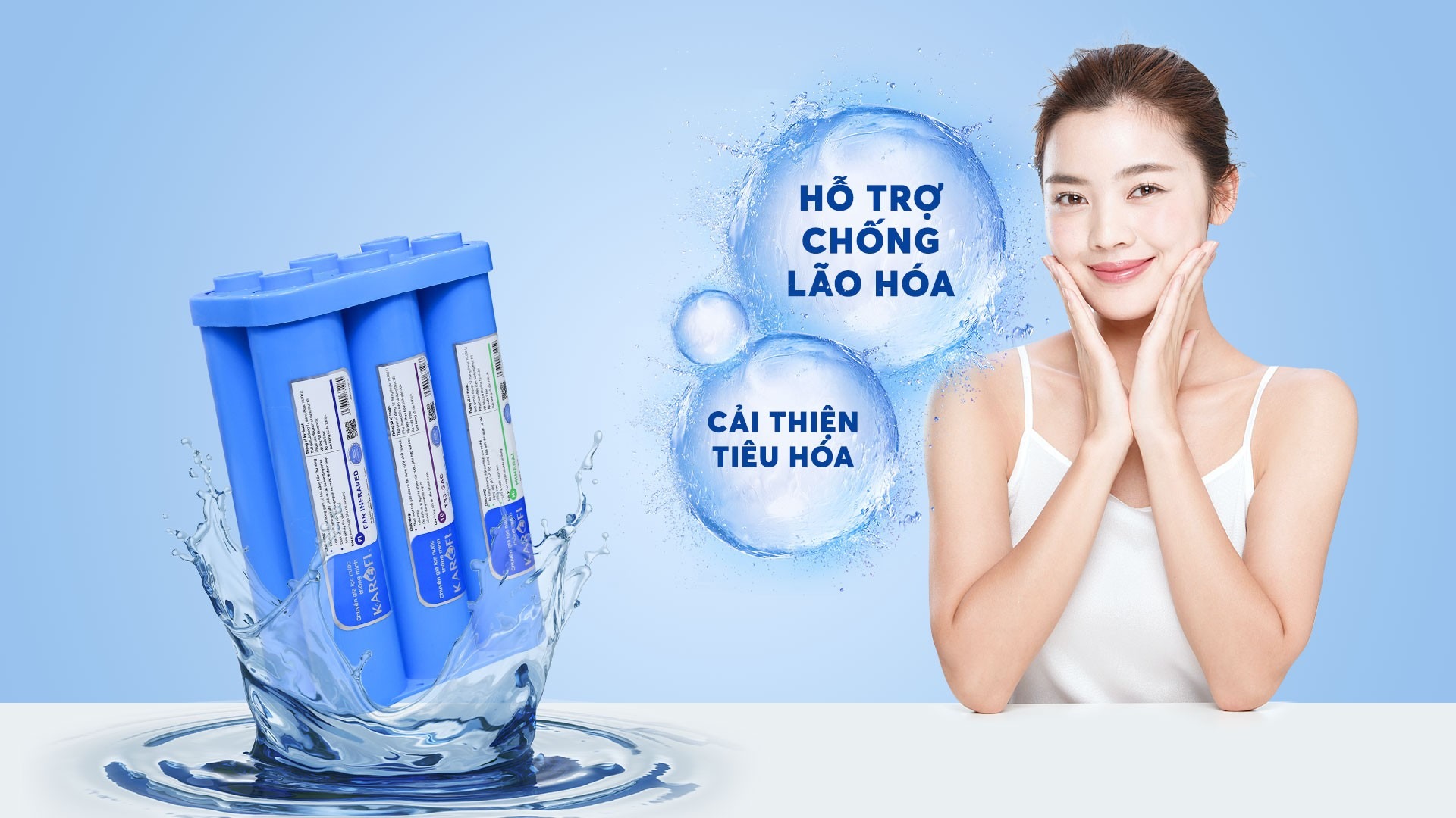 Máy lọc nước Karofi ERO102 bổ sung khoáng chất tốt cho sức khoẻ