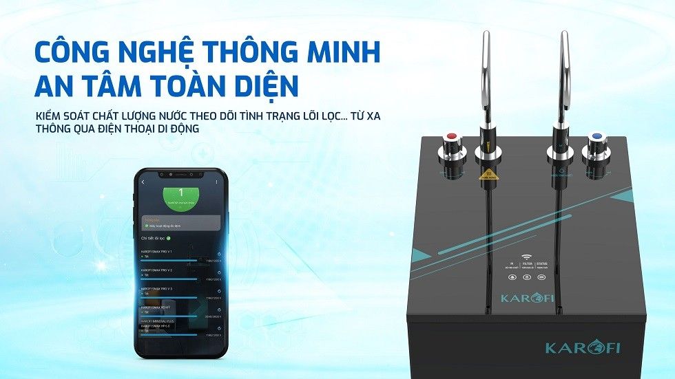 Công nghệ Alotec cho phép giám sát máy lọc nước Karofi KAH-H58 từ xa bằng điện thoại