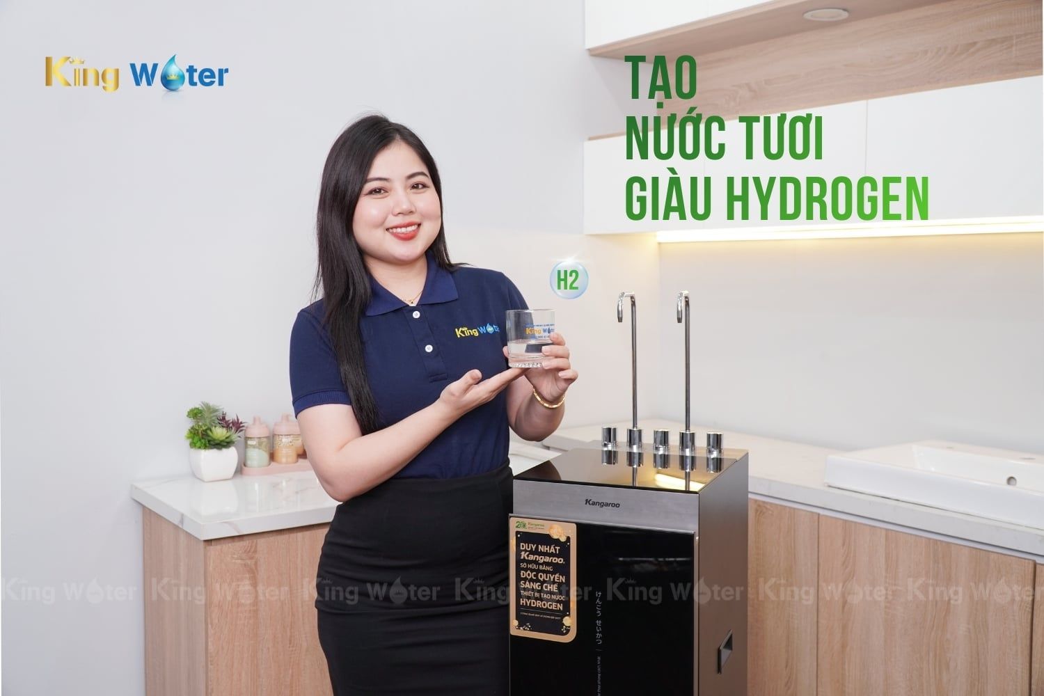 Máy lọc nước nóng lạnh Kangaroo KG11A16 sáng chế độc quyền nước Hydrogen với hàm lượng cao