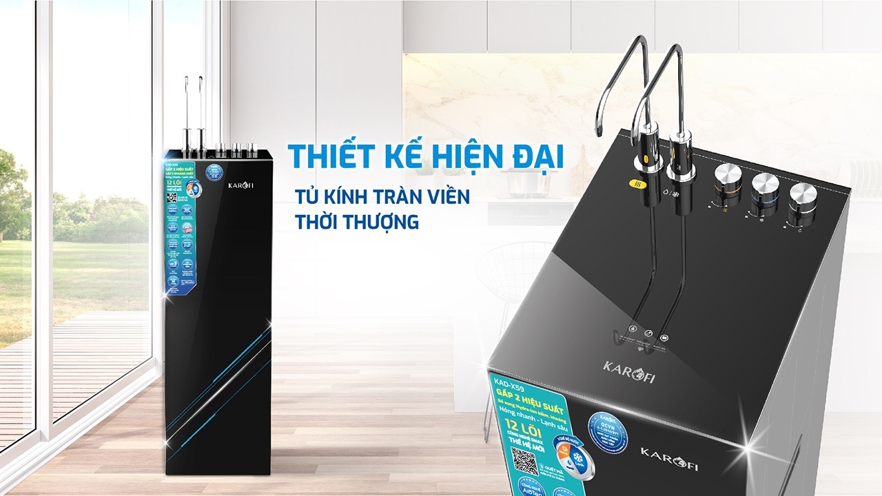Máy lọc nước KAD-X59 sở hữu thiết kế sang trọng, tinh tế phù hợp mọi không gian