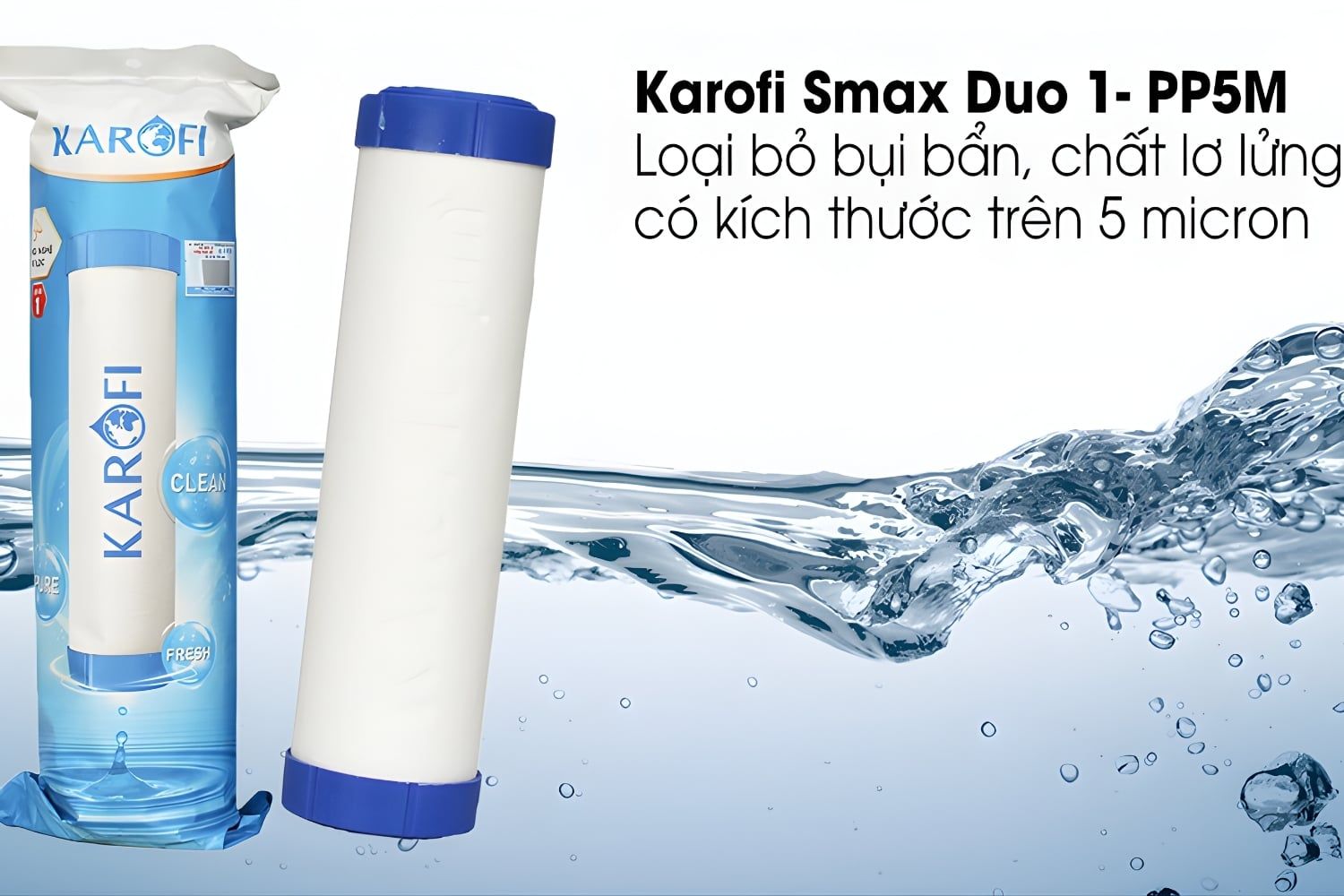 Lõi&nbsp;Smax Duo số 1 giúp giữ lại hiệu quả bùn đất, rỉ sét và các hạt cặn lơ lửng trong nước