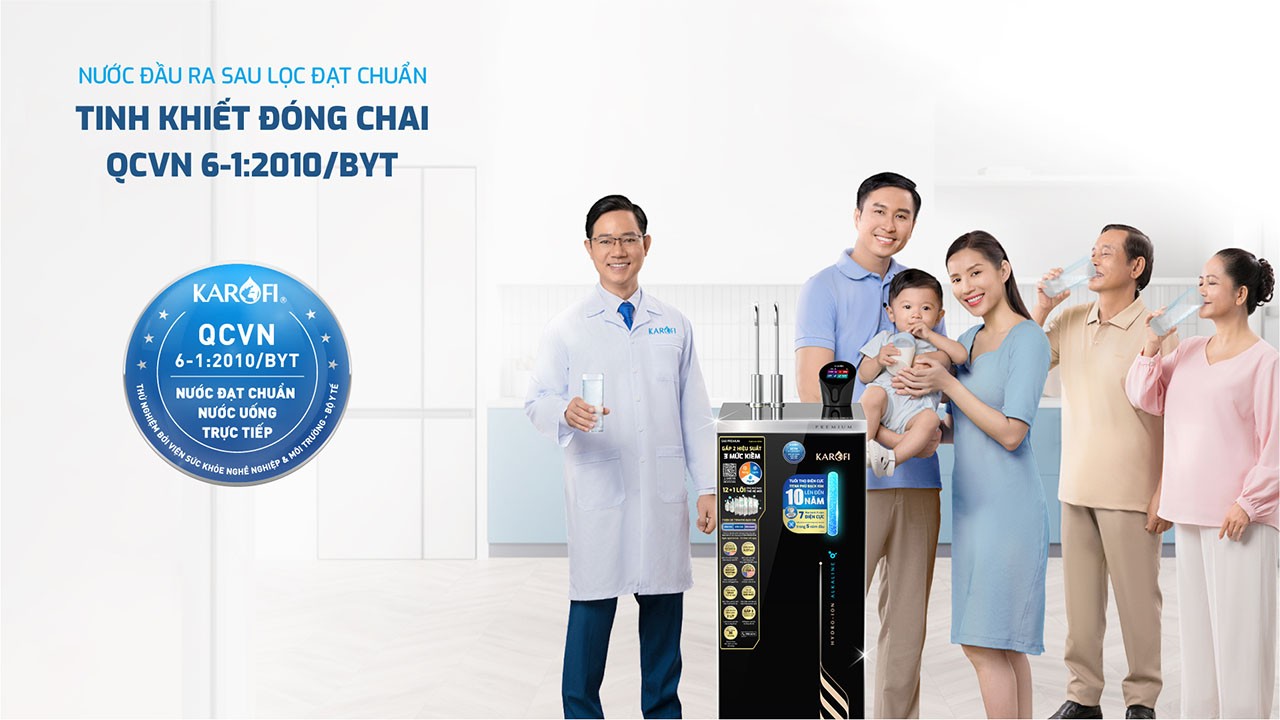 Máy SA8 PREMIUM&nbsp;cho nước sau lọc tại vòi đạt chuẩn tinh khiết đóng chai QCVN 6-1:2010/BYT