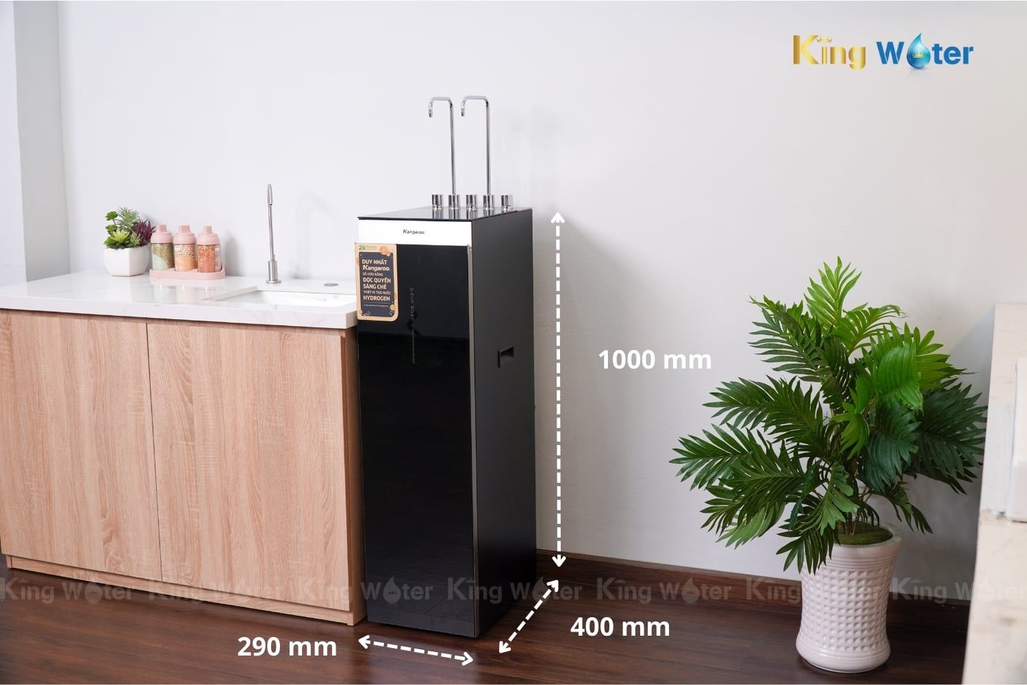 Máy lọc nước Kangaroo KG11A18 sở hữu kích thước gọn gàng, dễ dàng lắp đặt mọi nơi
