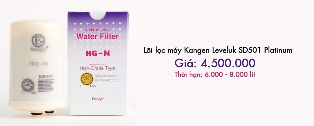Chi phí thay lõi lọc cho máy lọc nước Kangen SD501 Platinum