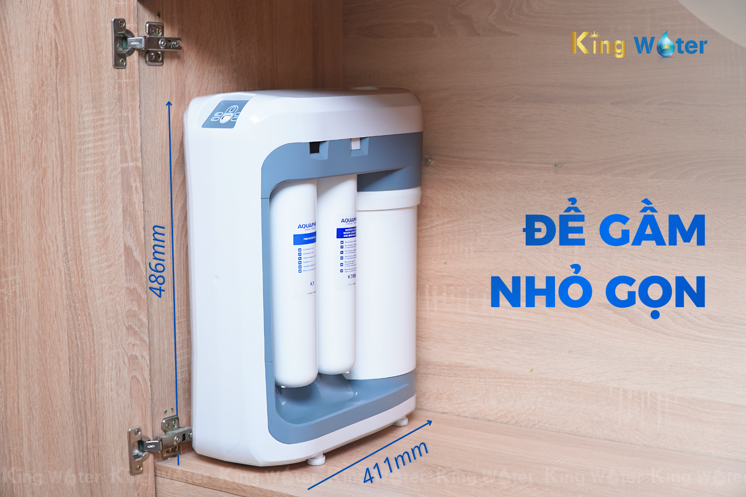 Aquaphor RO 202S có kích thước siêu nhỏ gọn so với máy RO truyền thống