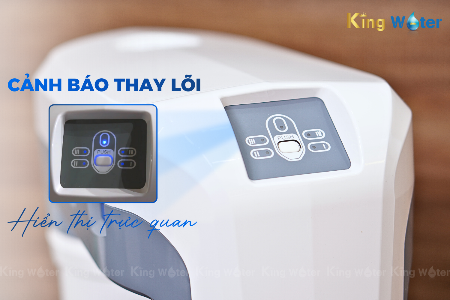 Khi lõi đến hạn thay thế, máy sẽ phát tín hiệu cảnh báo