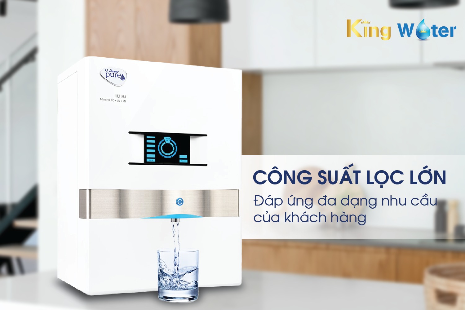 Unilever Pureit Ultima (Trắng) có công suất lọc lớn đáp ứng mọi nhu cầu của khách hàng