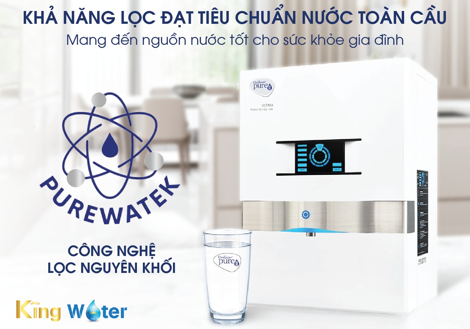 Unilever Pureit Ultima (Trắng) khả năng lọc đạt tiêu chuẩn toàn cầu