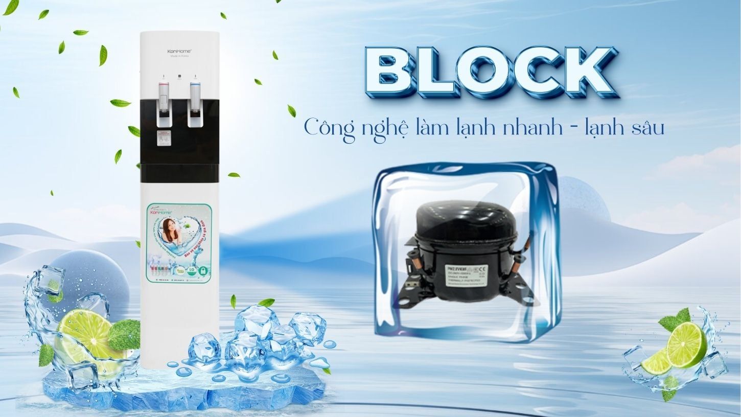 Korihome WPK-918 sử dụng hệ thống làm lạnh bằng Block từ LG hoặc Samsung