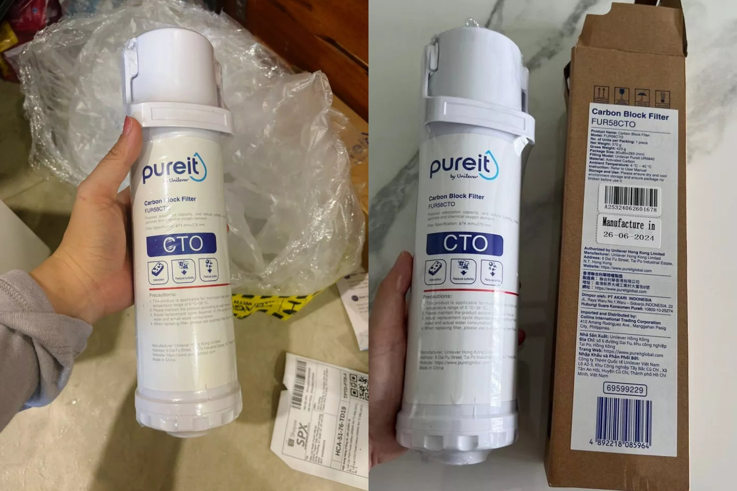 Thông số kỹ thuật của lõi lọc&nbsp;CTO