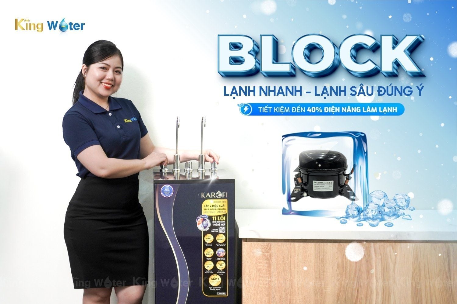 Trang bị công nghệ làm lạnh Block máy nén hiệu suất cao