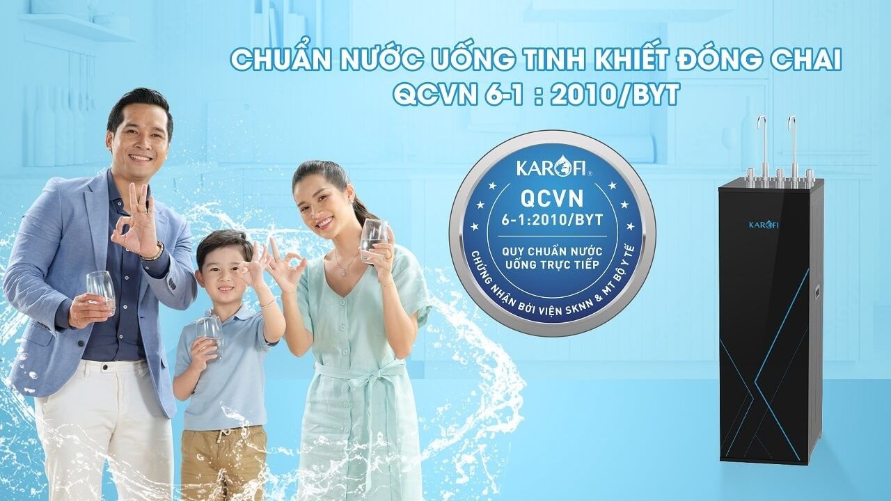 Máy lọc nước Karofi KAD-M59 - Đạt chuẩn nước uống trực tiếp từ Bộ Y Tế QCVN 6-1:2010 BYT