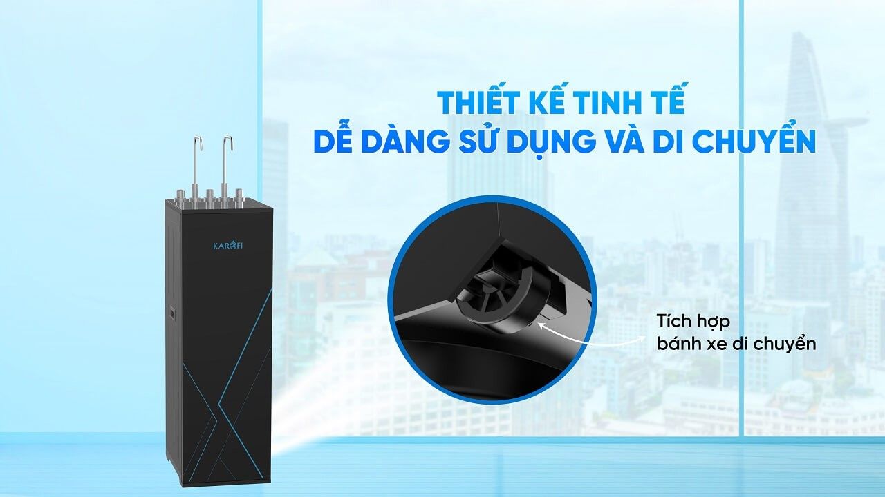 Máy lọc nước Karofi KAD-M59 chính hãng tích hợp bánh xe di chuyển linh hoạt