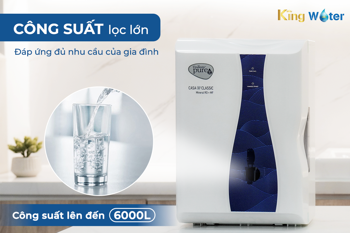 Công suất bộ lọc Pureit Casa G2 lên đến 6000 lít