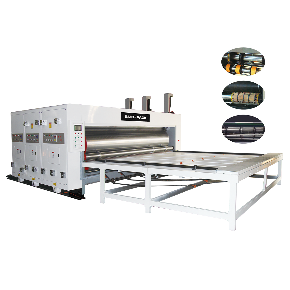 Chain Feed Flexo Printer Slotter Machine – Advanced Printing & Slotting Solution by BMC Pack NDCF-920FSDC/1224FSDC/1628FSDC