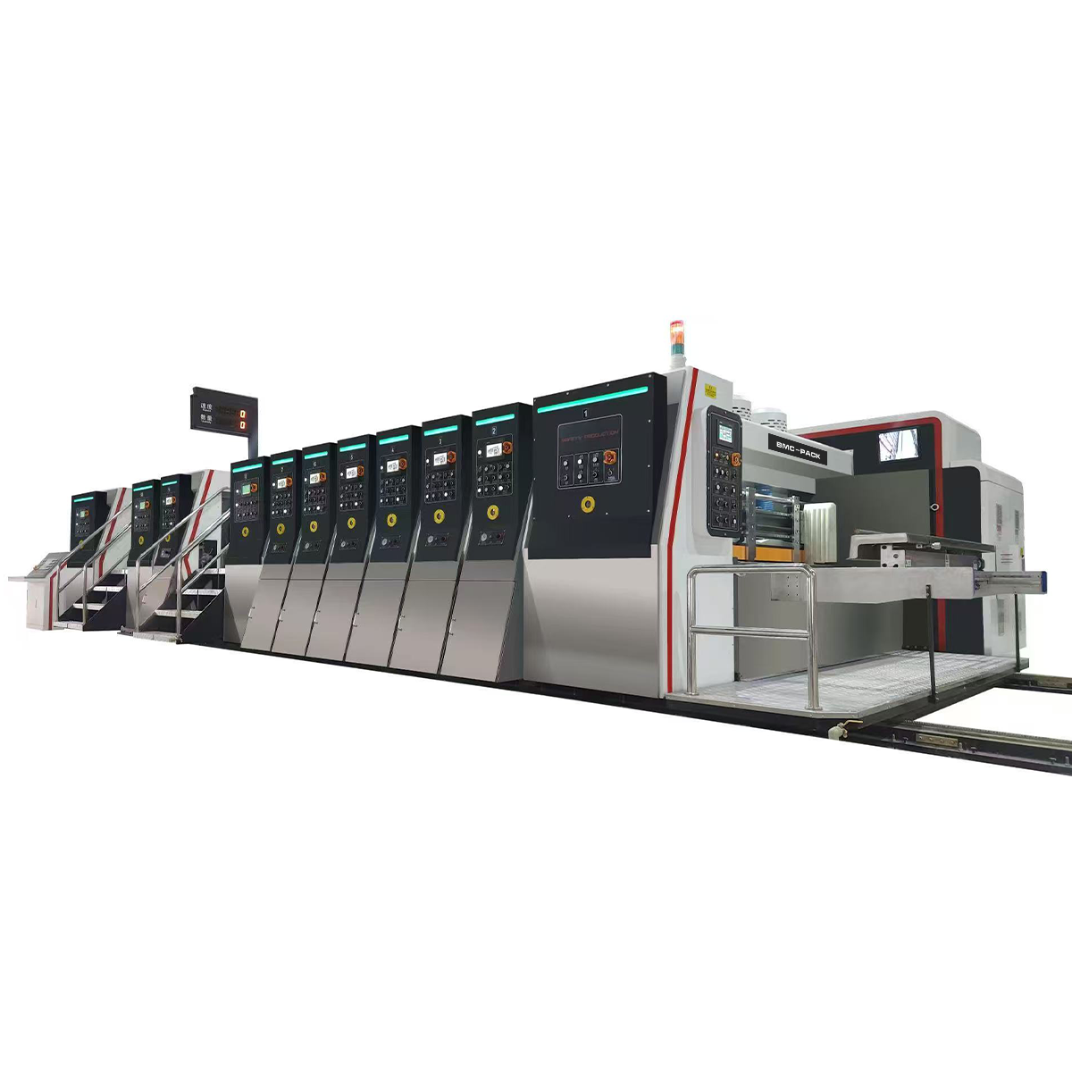 High Speed Vacuum Transfer Fully Automatic Flexo Printer Slotter Die Cutting NDVT-920FSDCH / NDVT-1224FSDCH – HD High Speed Series By BMCPack
