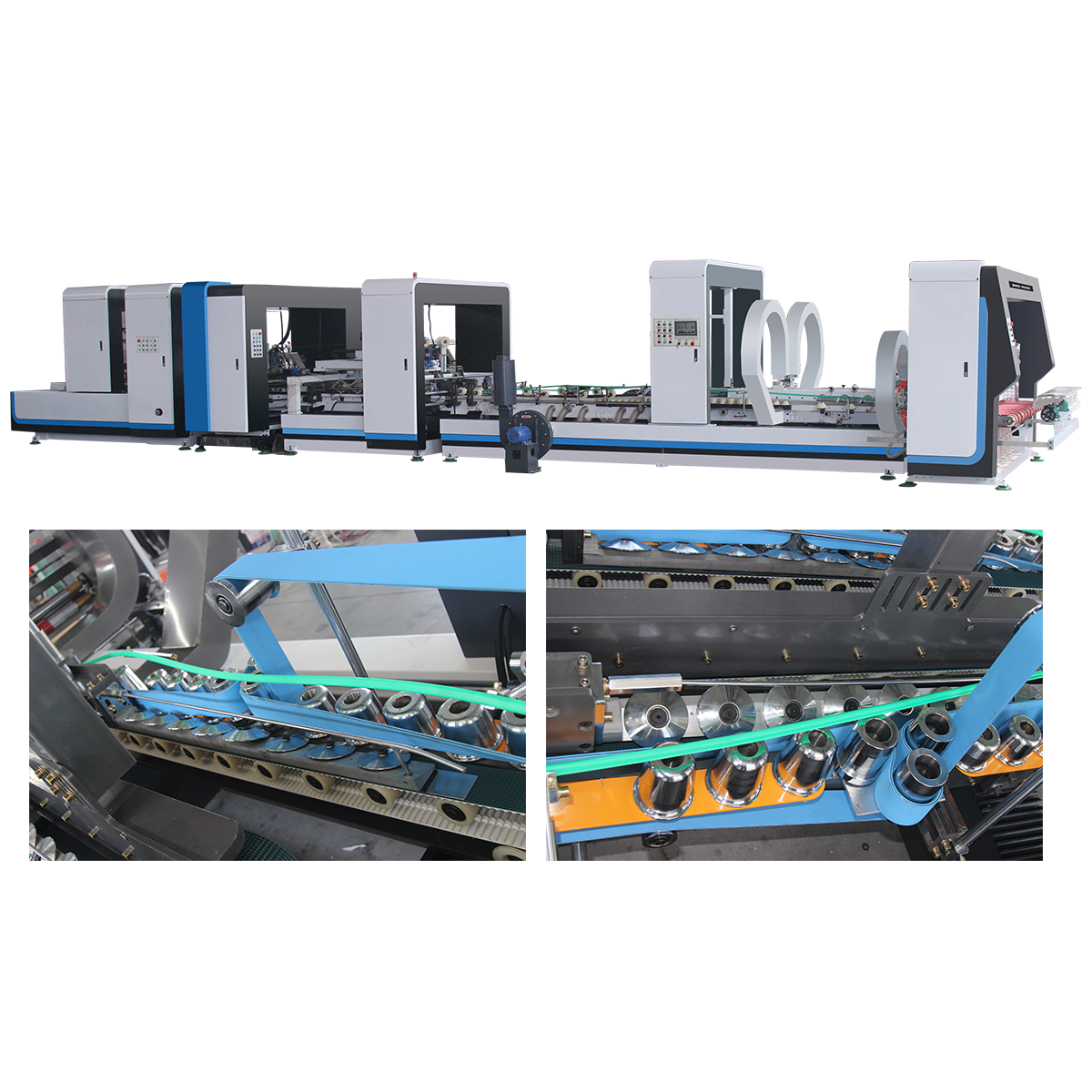 Eco Automatic Stitcher And Gluer Machine NDEA-1224FGS / NDEA-1628FGS