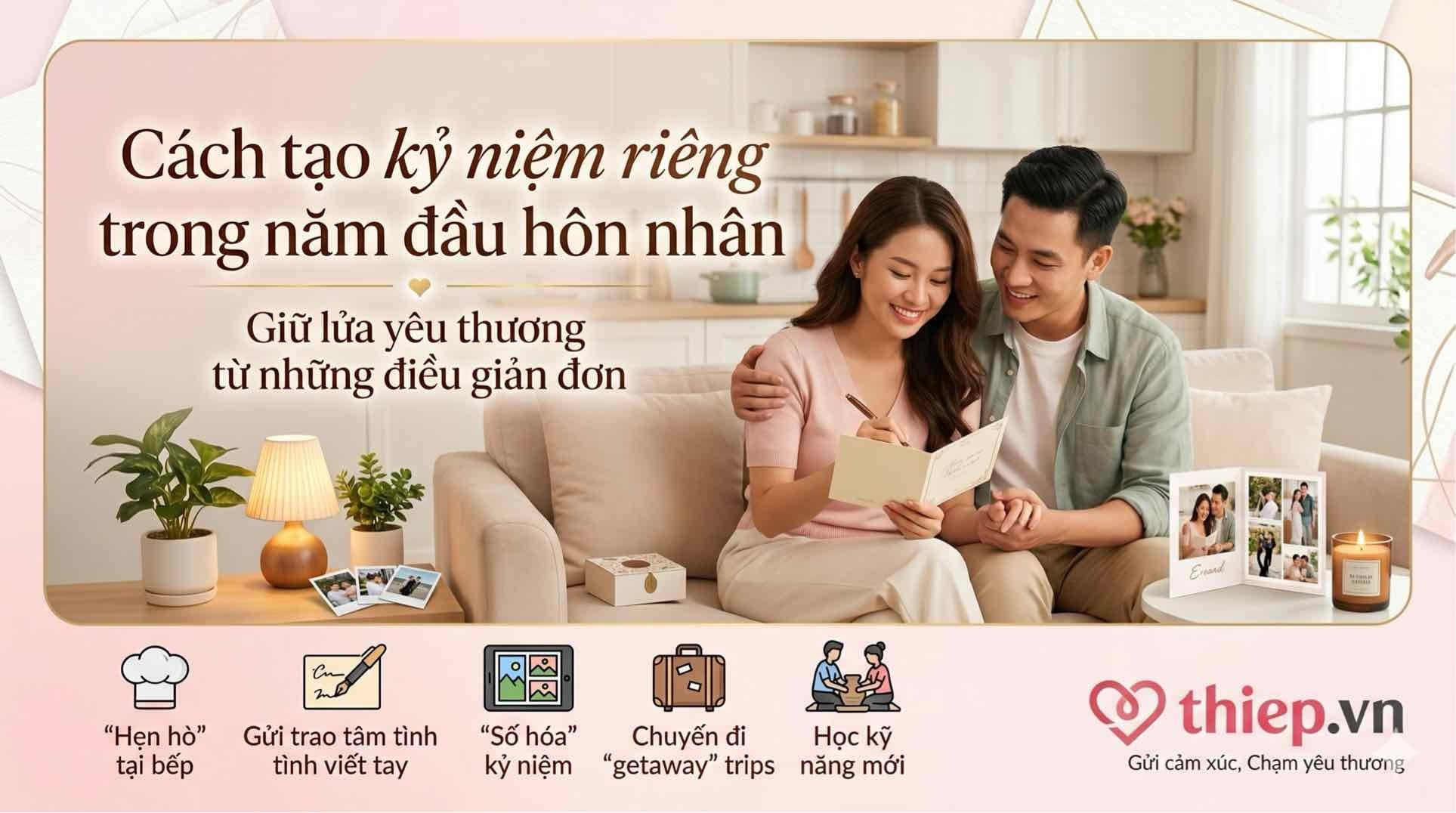 Cách tạo kỷ niệm riêng trong năm đầu hôn nhân