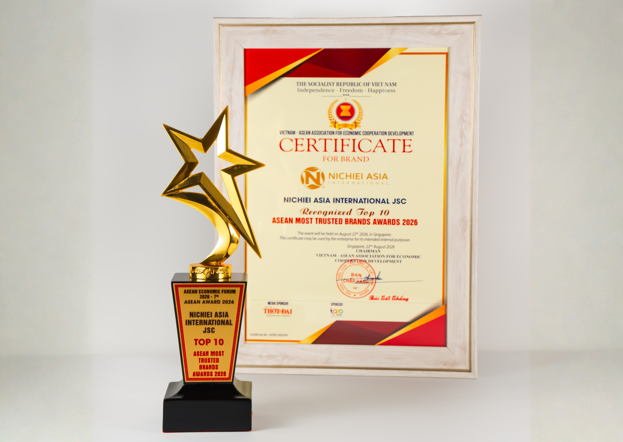 Top 10 ASEAN Most Trusted Brands Awards 2026 gọi tên Nichiei Asia