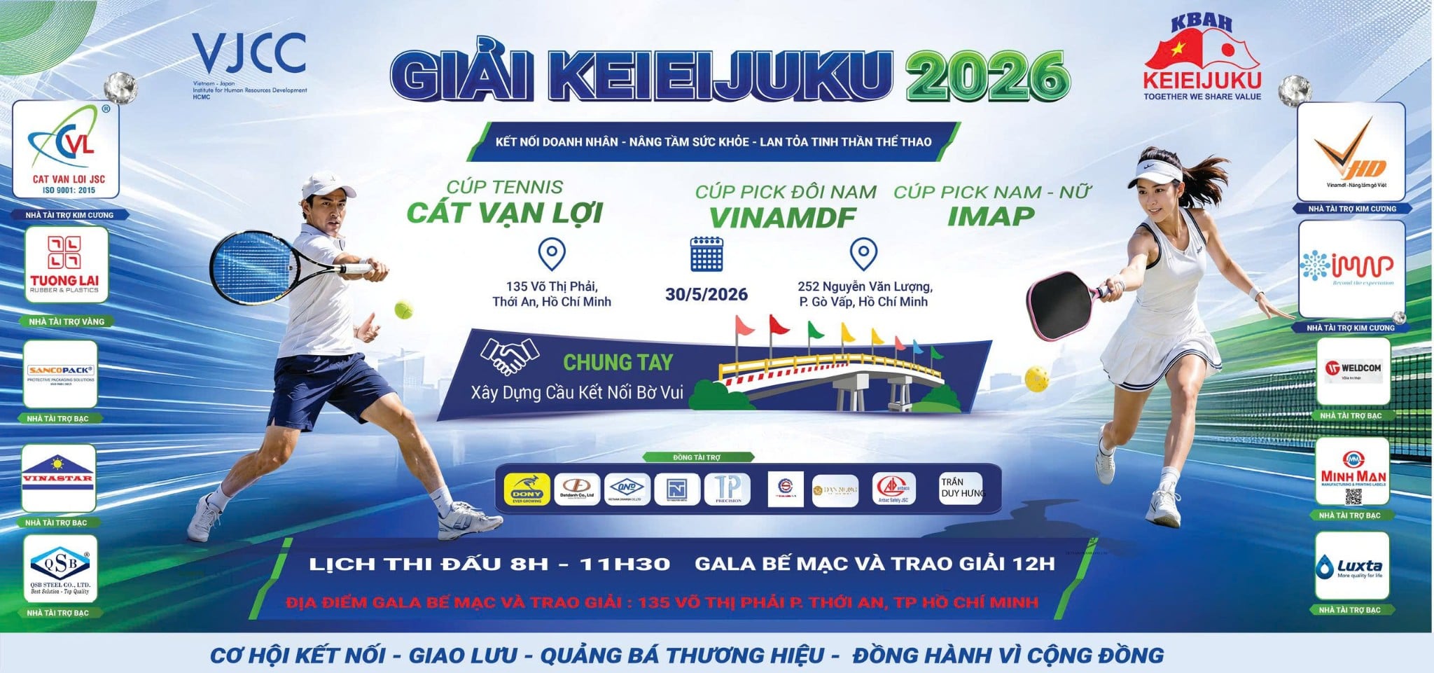 Giải Tennis & Pick KEI–VJCC 2026 Kết Nối Doanh Nhân, Lan Tỏa Giá Trị Cộng Đồng