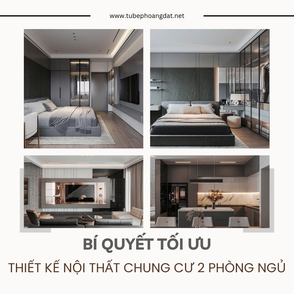 Thiết kế nội thất chung cư 2 phòng ngủ - Bí quyết tối ưu không gian sống hiện đại