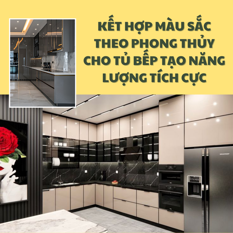 Kết hợp màu sắc theo phong thủy cho tủ bếp tạo năng lượng tích cực