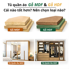 Cách phân biệt gỗ MDF và HDF trong tủ quần áo chuẩn nhất
