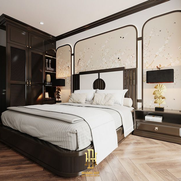 Thiết kế nội thất chung cư 2 phòng ngủ phong cách đông dương