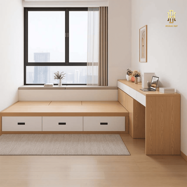 Giường ngủ liên tủ cao cấp Hoàng Đạt - GN003