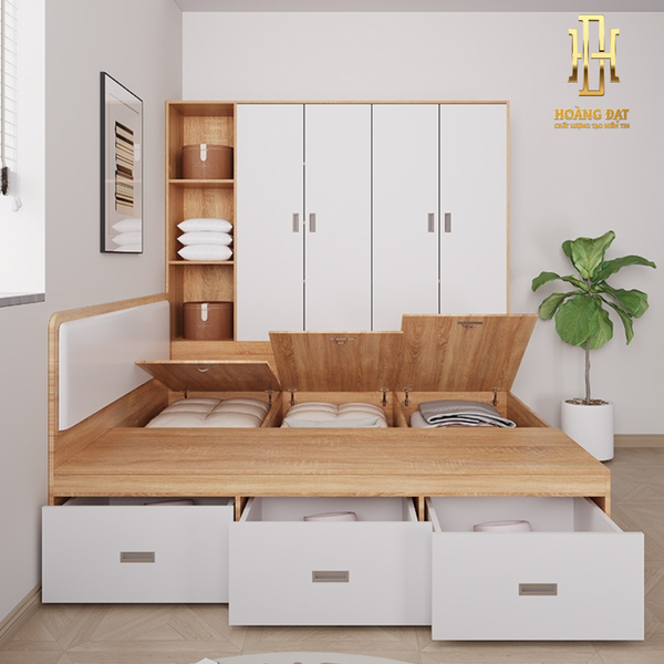 Giường ngủ thông minh gỗ công nghiệp Hoàng Đạt - GN025