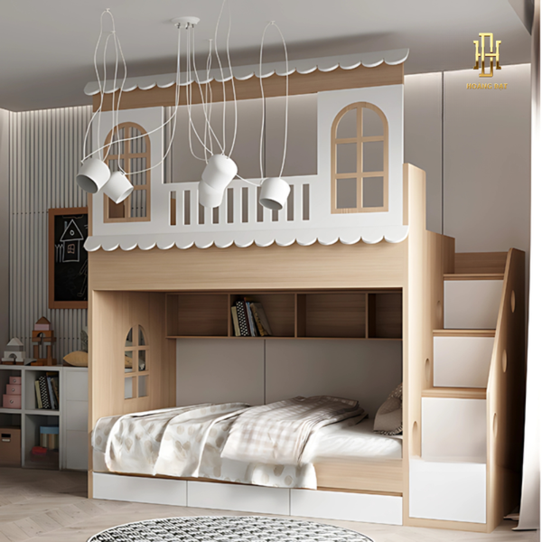 Giường tầng gỗ thông minh hiện đại