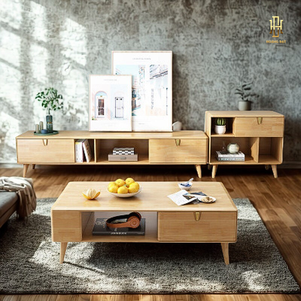 Combo kệ tivi và bàn trà gỗ công nghiệp cao cấp - TV002