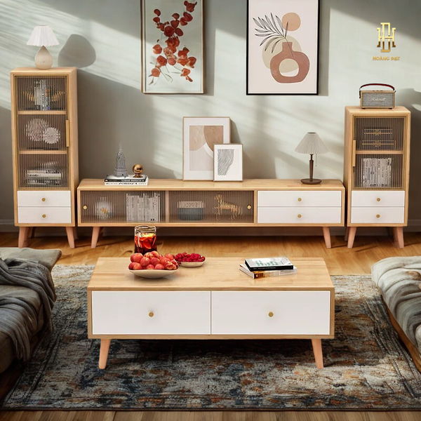 Combo kệ tivi và bàn trà gỗ công nghiệp cao cấp - TV003