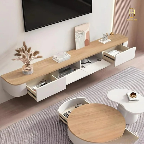 Kệ tivi gỗ công nghiệp treo tường cao cấp Hoàng Đạt - TV005