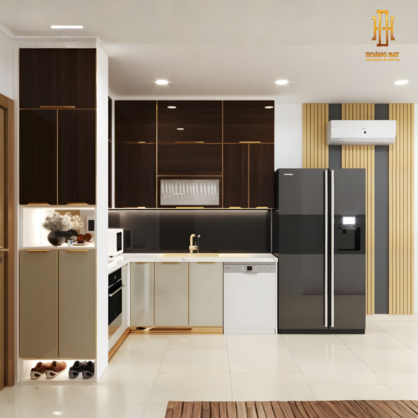 Tủ bếp hợp kim nhôm Hoàng Đạt - TBHK010