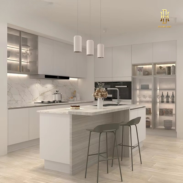 Dự Án 3D Bếp White Calm - TK3D - 001