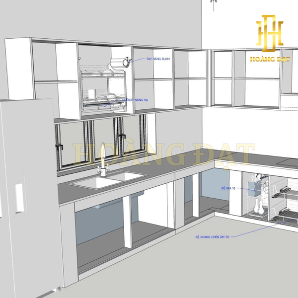 Tủ bếp nhựa cao cấp Hoàng Đạt - TBN010
